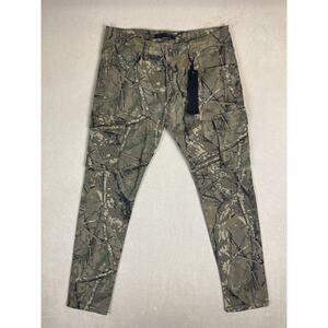 KDNK Pants Mens 36‎ Green Camo Cargo Hiking Hunting Outdoor Casual Pockets NWT